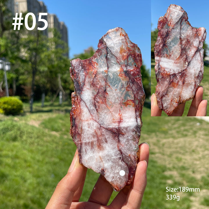 Unique,A Slightly Imperfect Natural Crystal Fire Quartz Slice