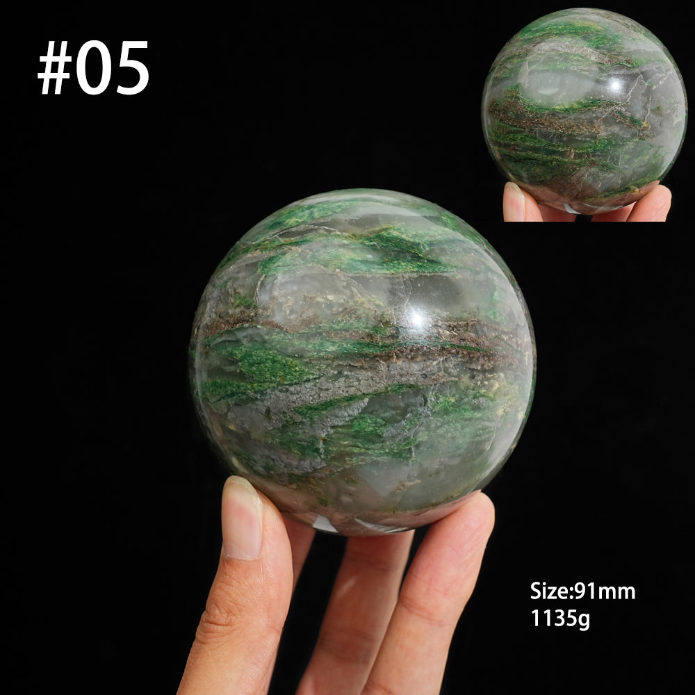 Unique,Natural Earthy African Green Jade Sphere