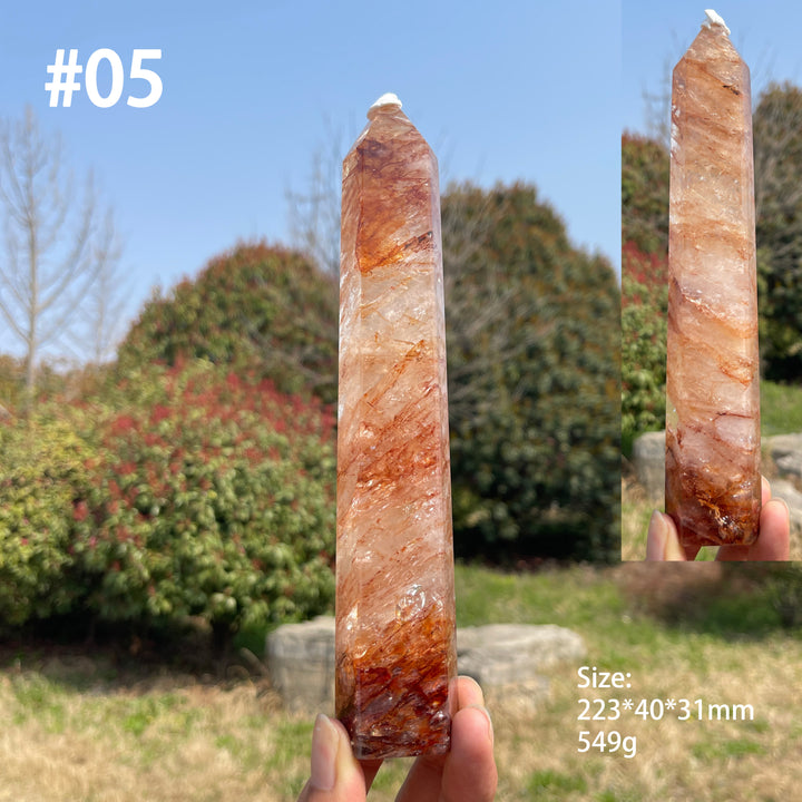 Unique,Natural Fire Quartz Crystal Point