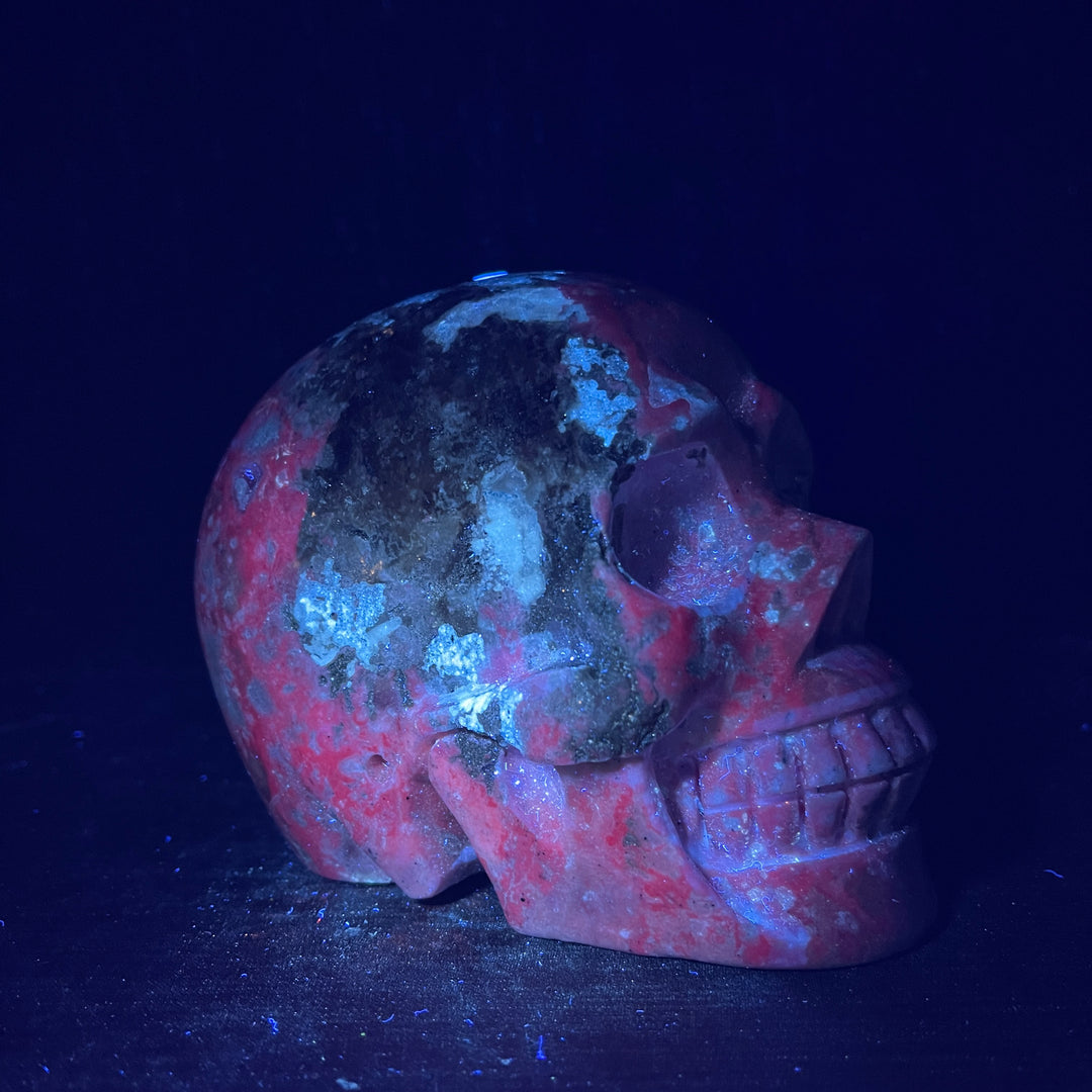 ⚡SALE⚡Unique,Natural Peruvian Rhodochrosite Skull