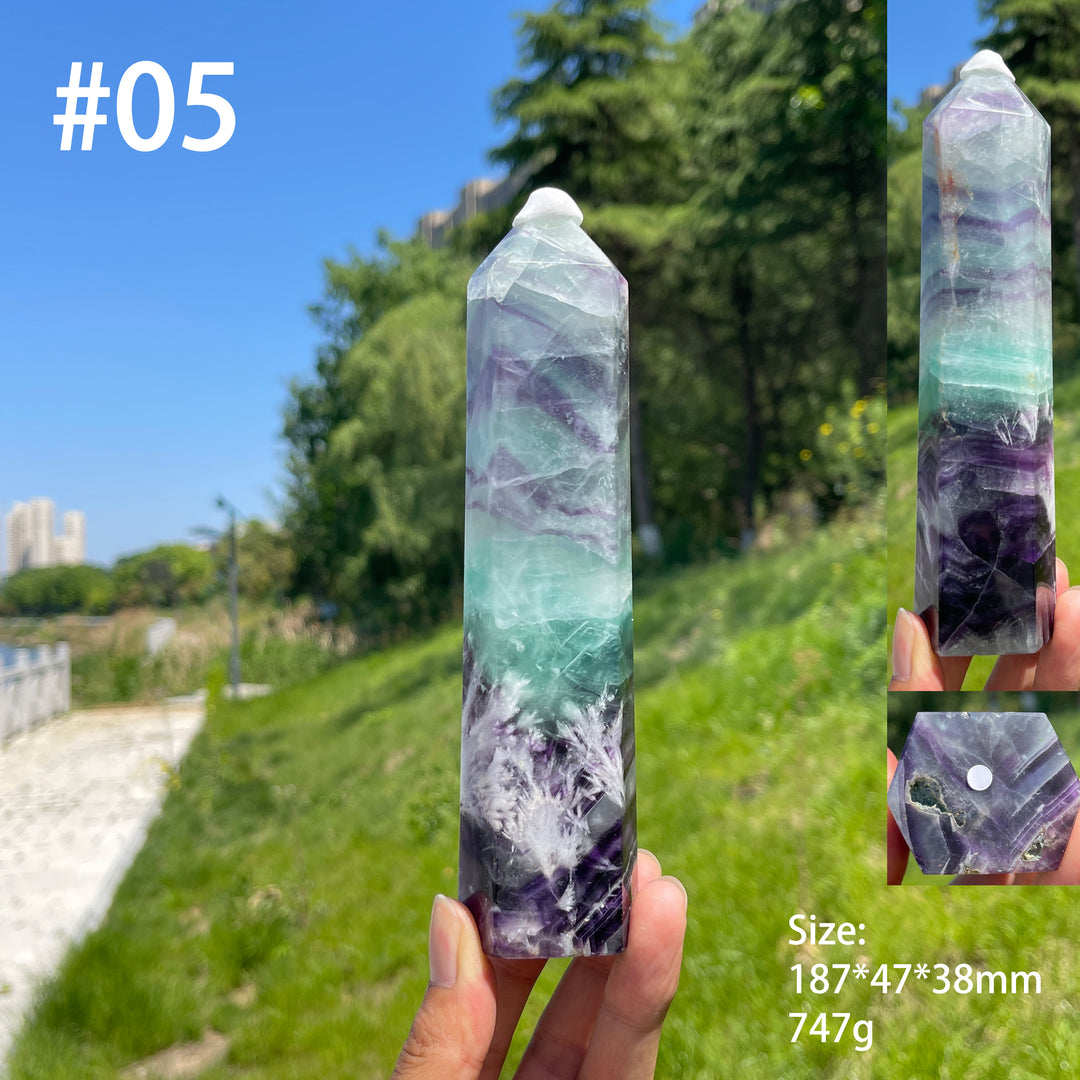 Unique,A Slightly Imperfect Natural Crystal Feather Fluorite Point
