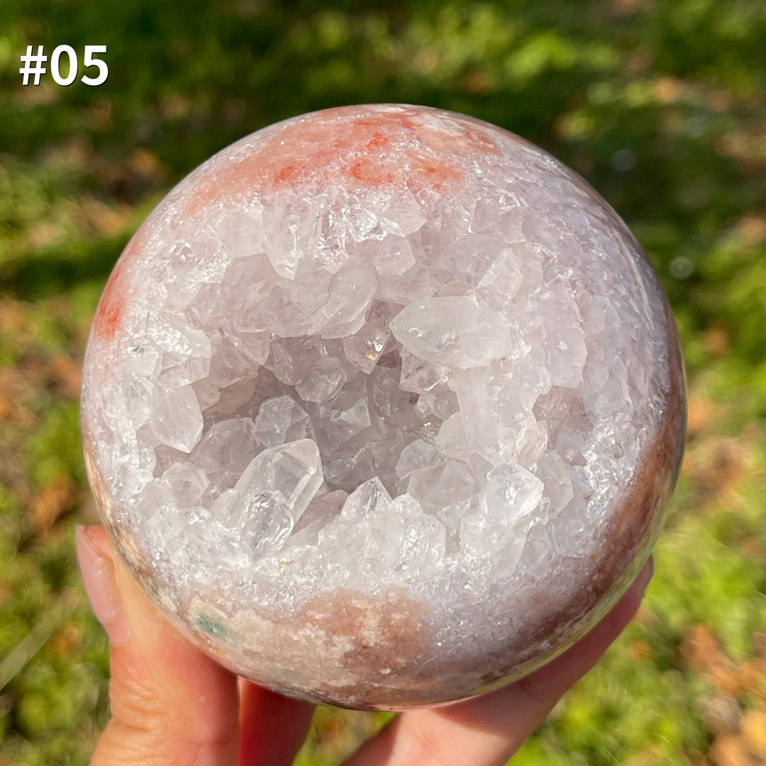 Unique,Natural Crystal Pink Amethyst Sphere