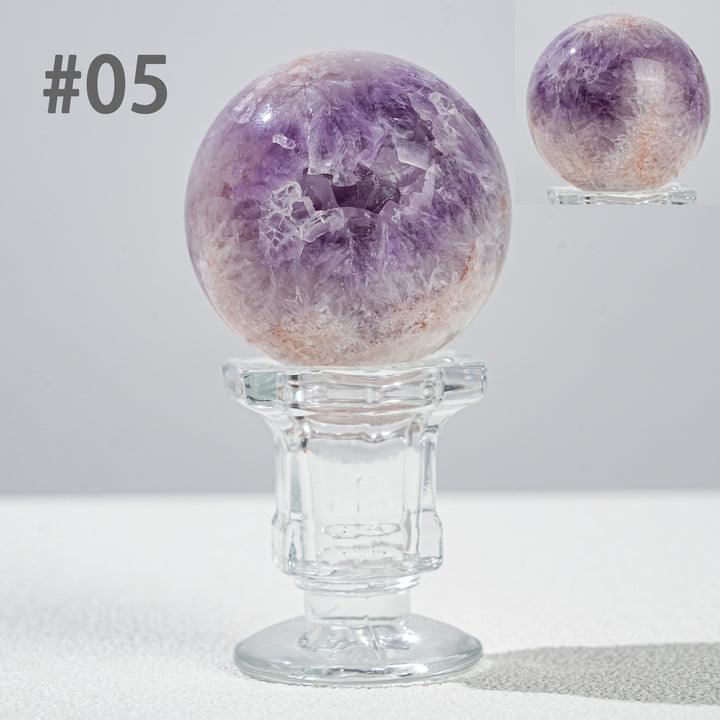 Natural Amethyst  Flower Agate Sphere
