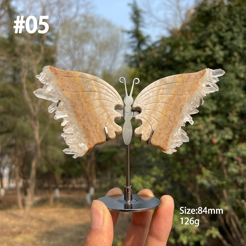 Unique,Natural Crystal Chrysanthemum Cluster Butterfly Wings