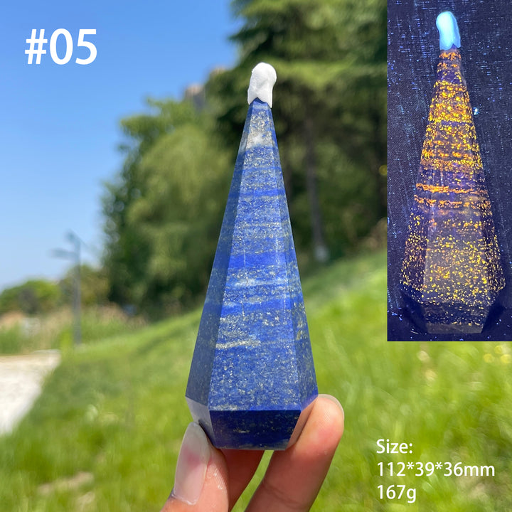 Unique,Natural Lapis Lazuli Diamond Tower