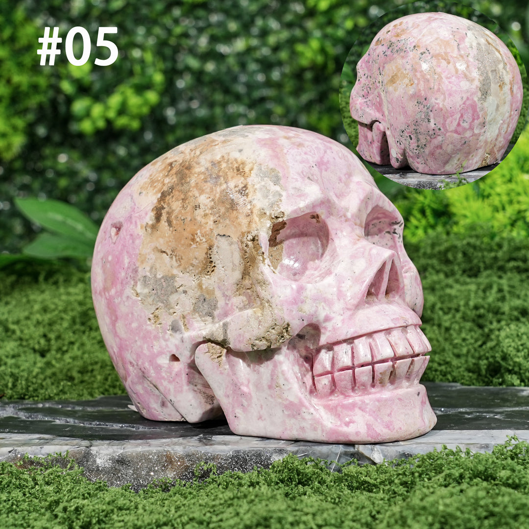 ⚡SALE⚡Unique,Natural Peruvian Rhodochrosite Skull