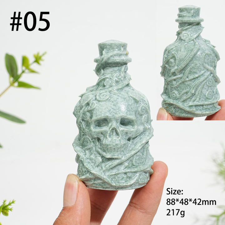 Unique,Natural Crystal Magic Potion Bottle Carving