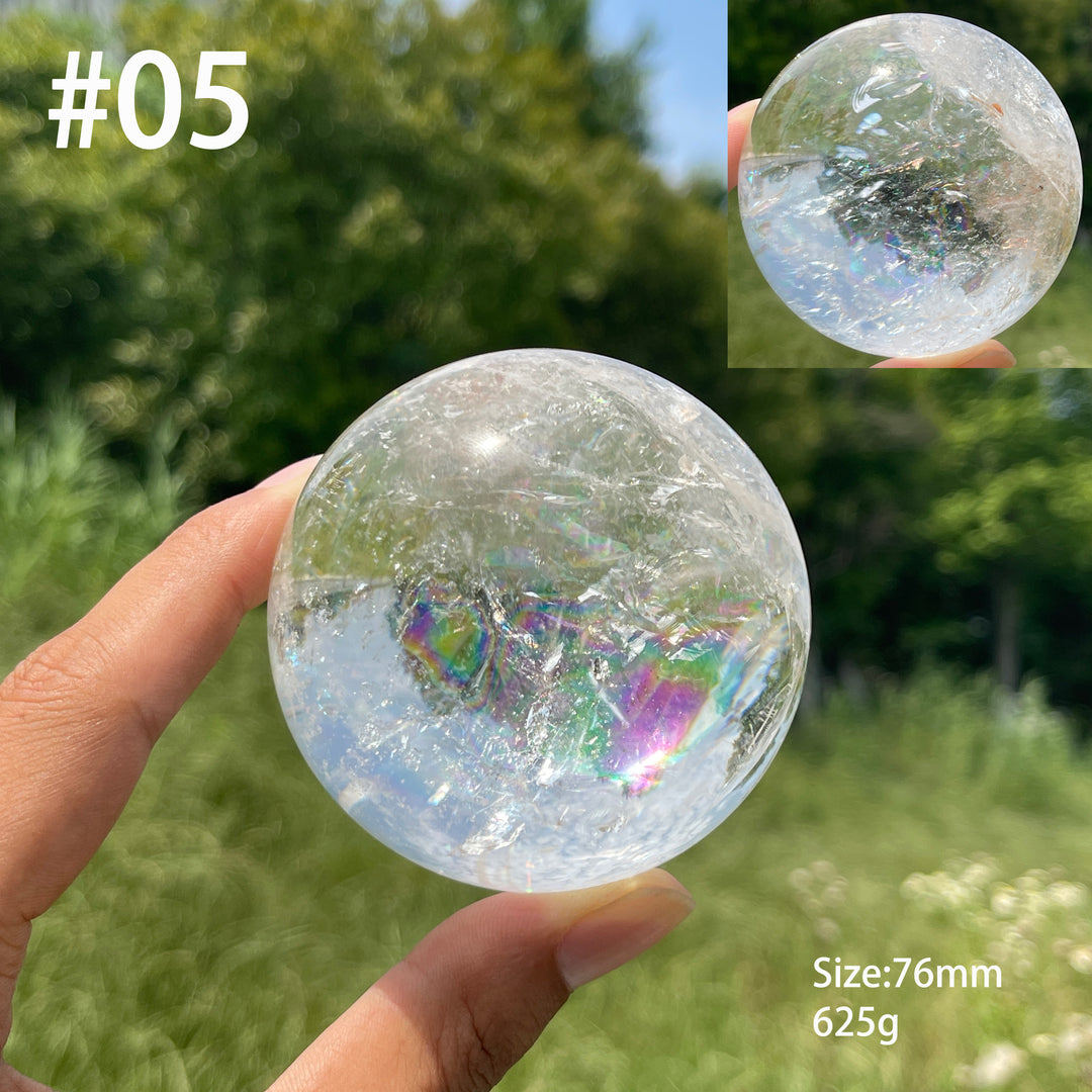Unique,Natural Crystal Clear Quartz With Hematite Sphere