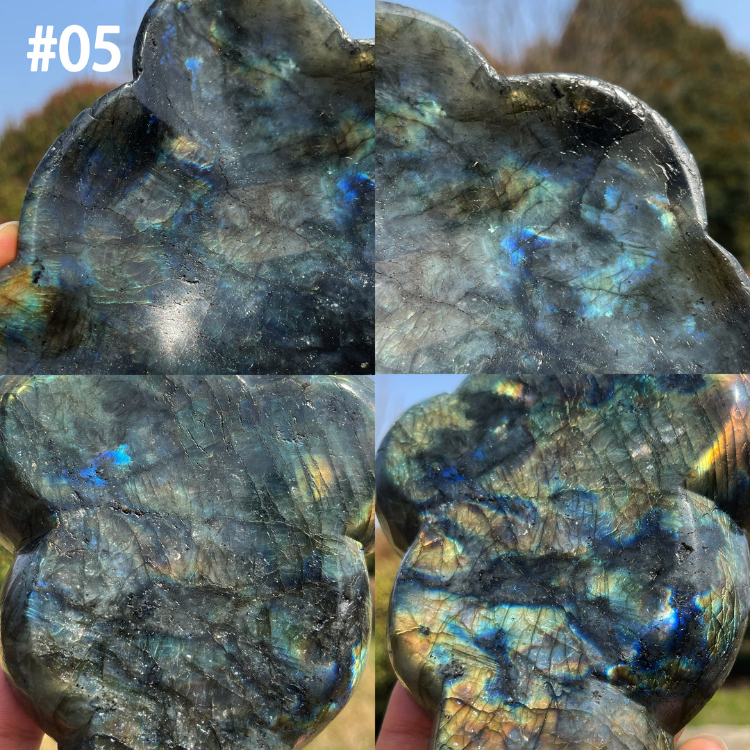 Unique,A Slightly Imperfect Crystal Natural Labradorite Bowl