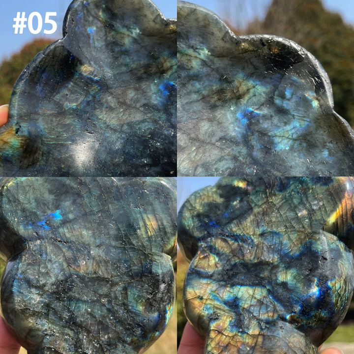 Unique,A Slightly Imperfect Crystal Natural Labradorite Bowl
