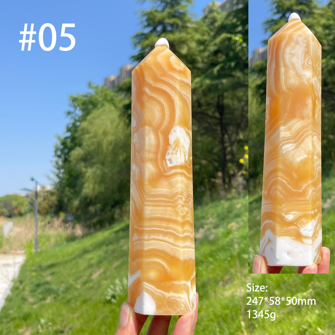Unique,Natural Large Yellow Calcite Point
