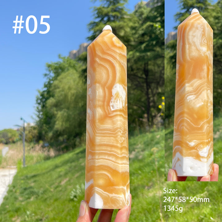 Unique,Natural Large Yellow Calcite Point