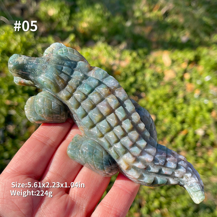 Unique,Natural Crystal Ocean Jasper Crocodile