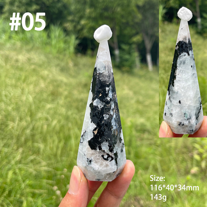 Unique,Natural Crystal Rainbow Moonstone Diamond Tower