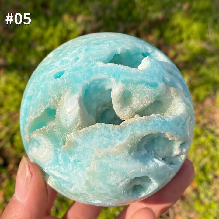 Unique,Natural Crystal Hemimorphite Sphere