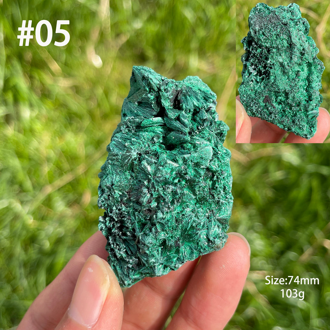 Unique,Natural Crystal Acicular Malachite Raw