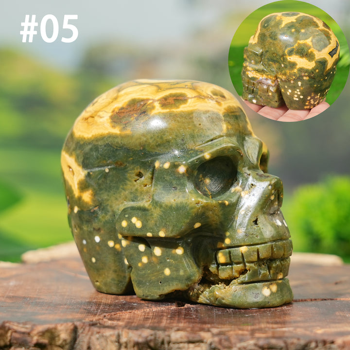Unique,Natural Ocean Jasper Skull