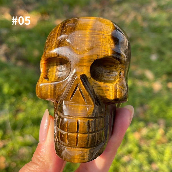 Unique,Natural Crystal Tiger Eye Skull