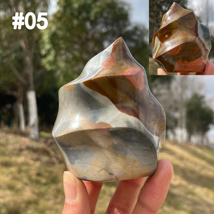 Unique,Natural Poly Chrome Jasper Flame