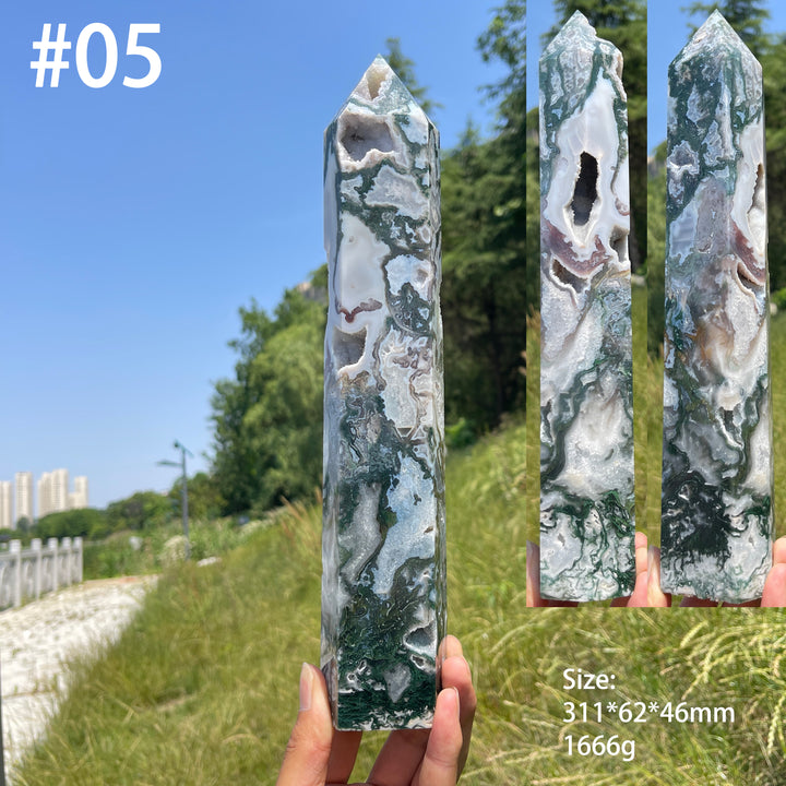 Unique,Natural Large Moss Agate Point