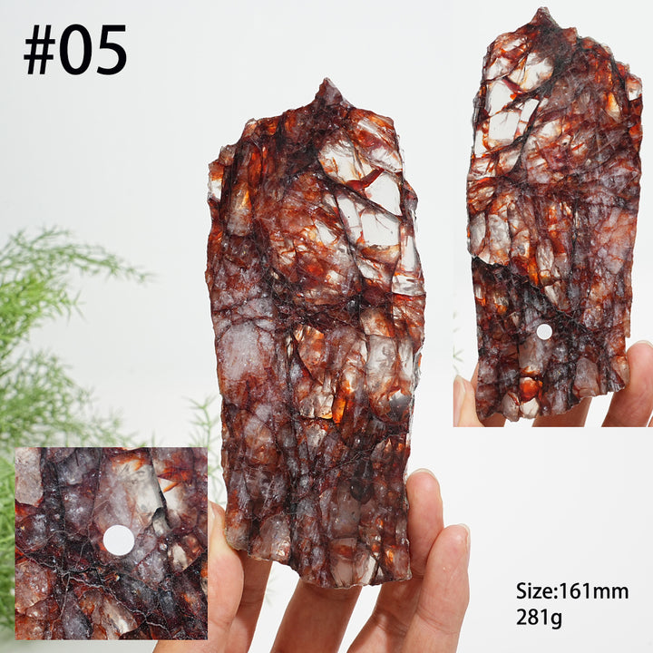 Unique,A Slightly Imperfect Natural Vibrant Fire Quartz Slice