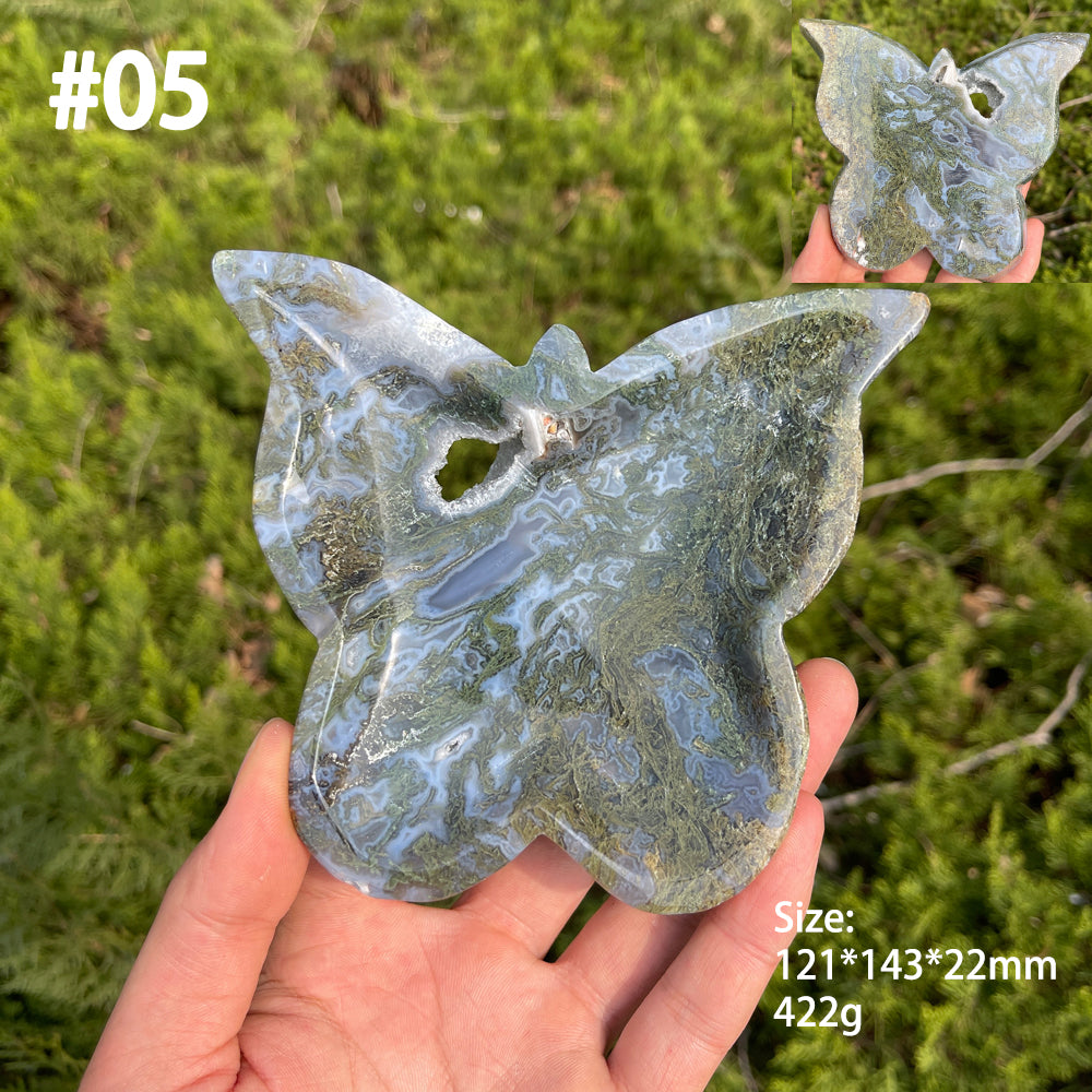 Unique,Natural Crystal Moss Agate Bowl