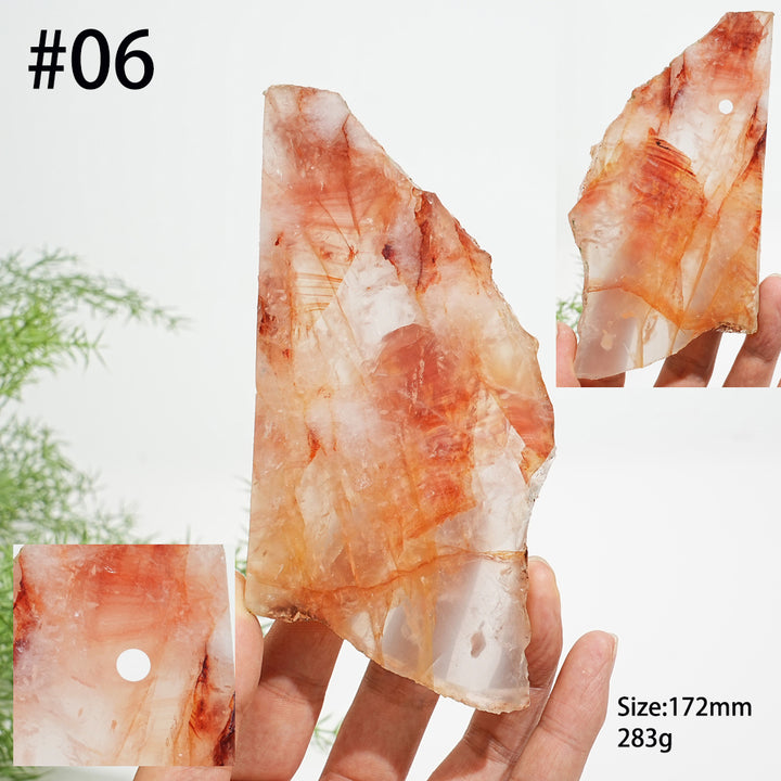 Unique,A Slightly Imperfect Natural Vibrant Fire Quartz Slice