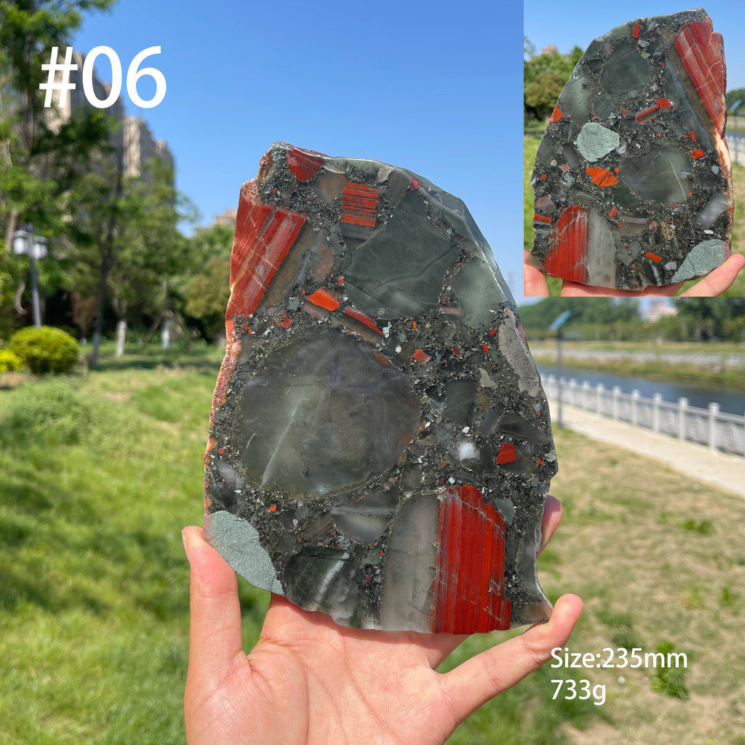 Unique,Natural Large African Bloodstone Crystal Slice