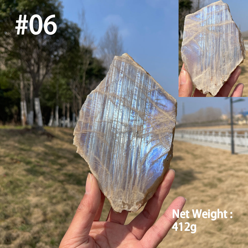 Unique,Natural Crystal Moonstone Slices