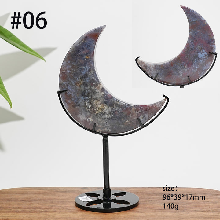 Unique,Natural Crystal Ocean Jasper Crescent Moon