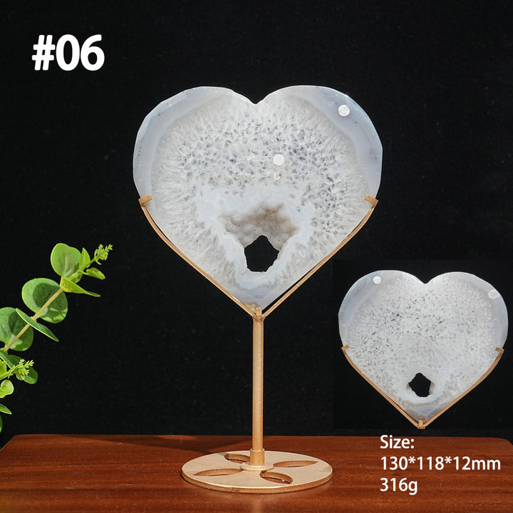 Unique,A Slightly Imperfect Natural Agate Geode Heart