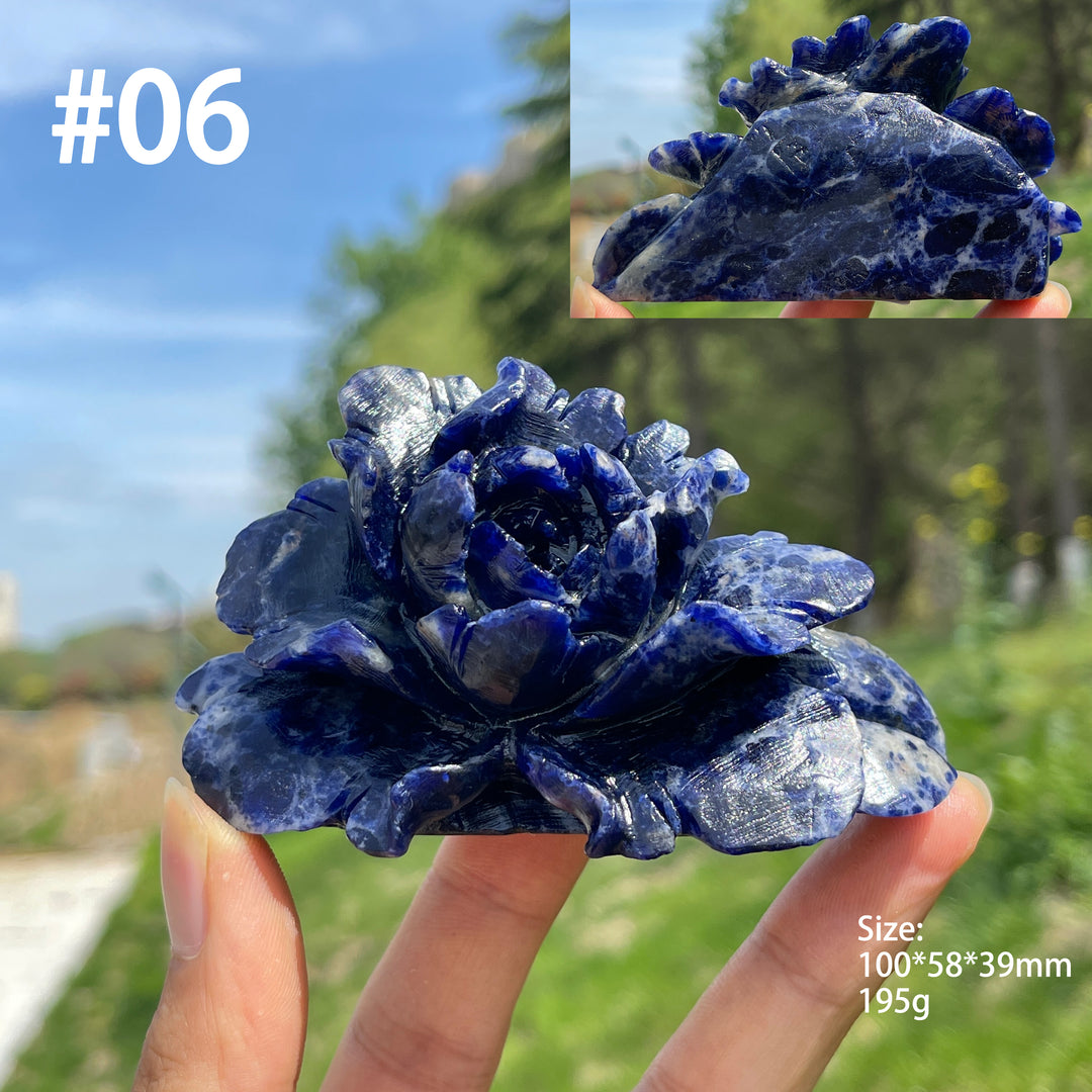 Unique,Natural Crystal Peony Flower Carving