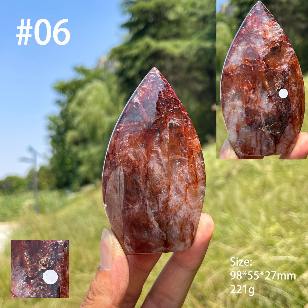 Unique,A Slightly Imperfect Natural Fire Quartz Crystal Teardrop