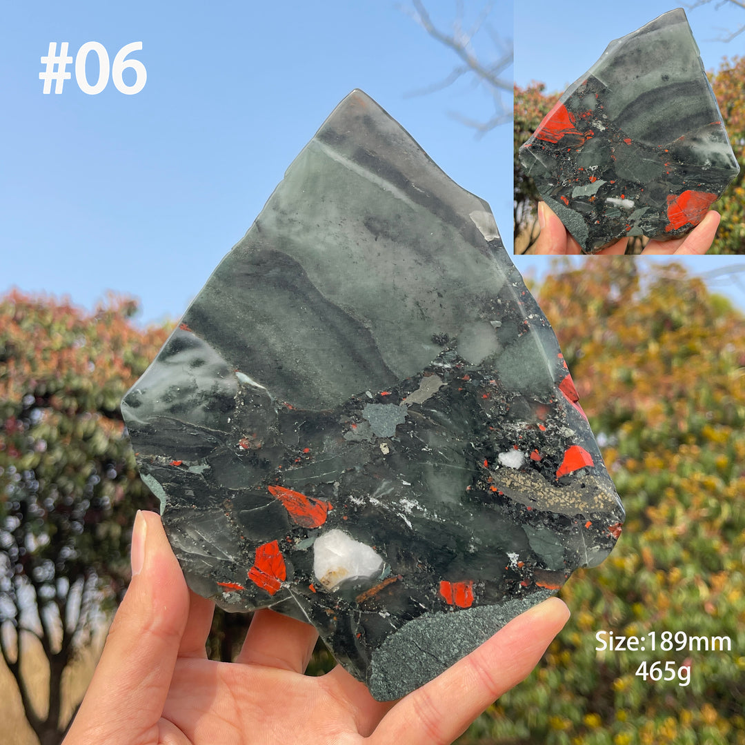 Unique,Natural Crystal African Bloodstone Slice