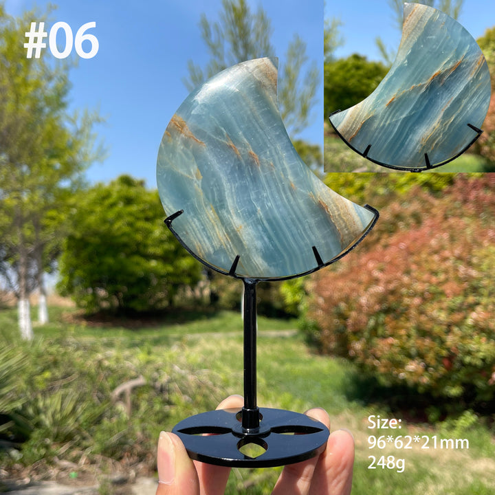 Unique,Lemurian Aquatine Calcite Moon