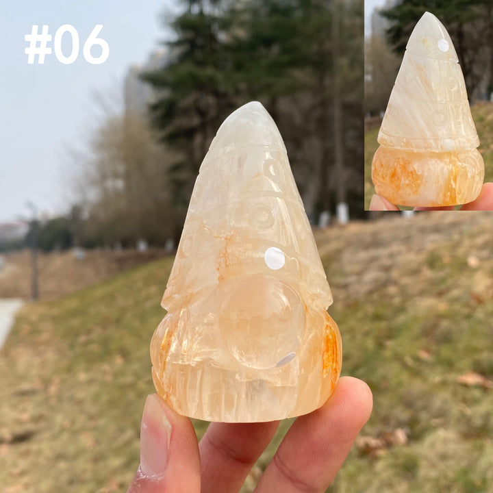 Unique,Imperfect Natural Crystal Golden Healer Gnome