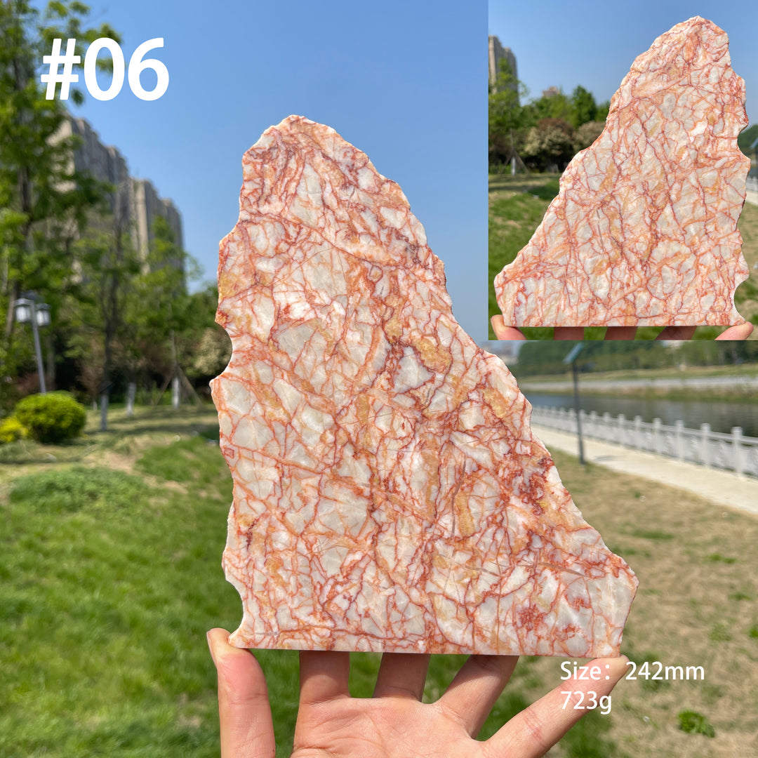 Unique,Natural Red Network Jasper Crystal Slice