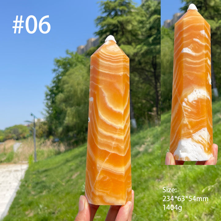 Unique,Natural Large Yellow Calcite Point