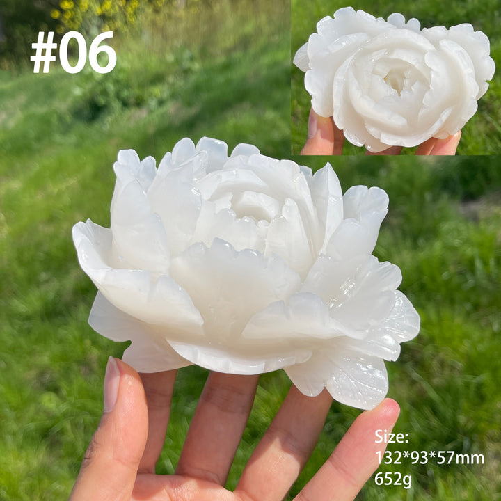Unique,Natural Crystal Afghanistan Jade Peony Carving