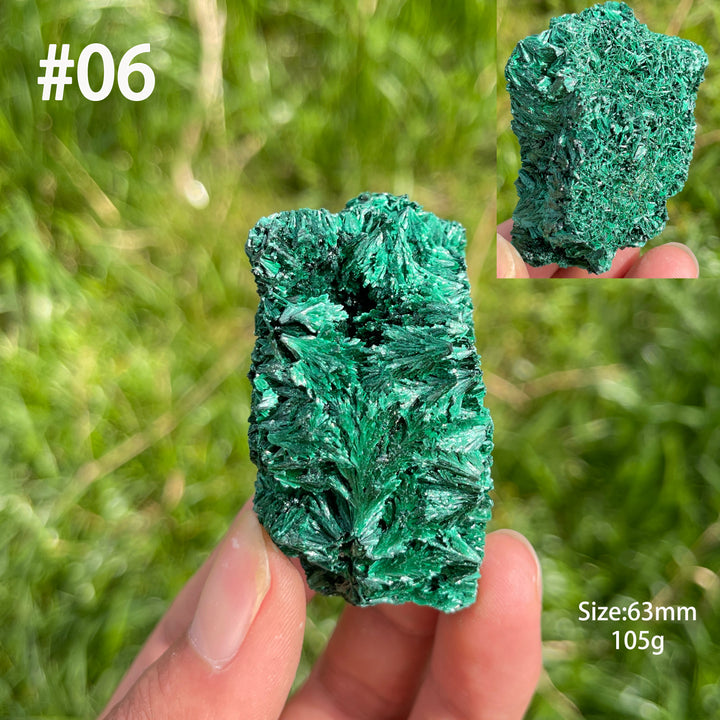 Unique,Natural Crystal Acicular Malachite Raw