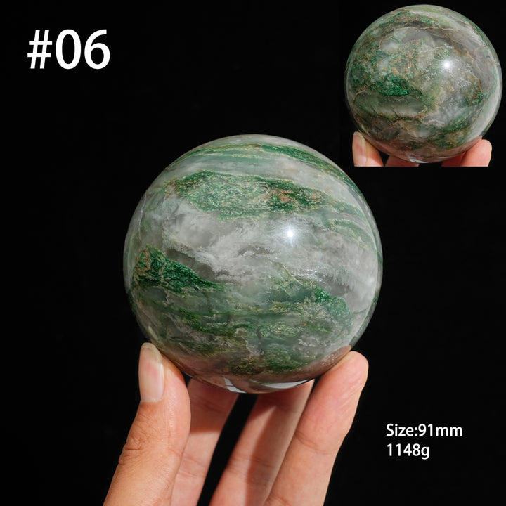 Unique,Natural Earthy African Green Jade Sphere