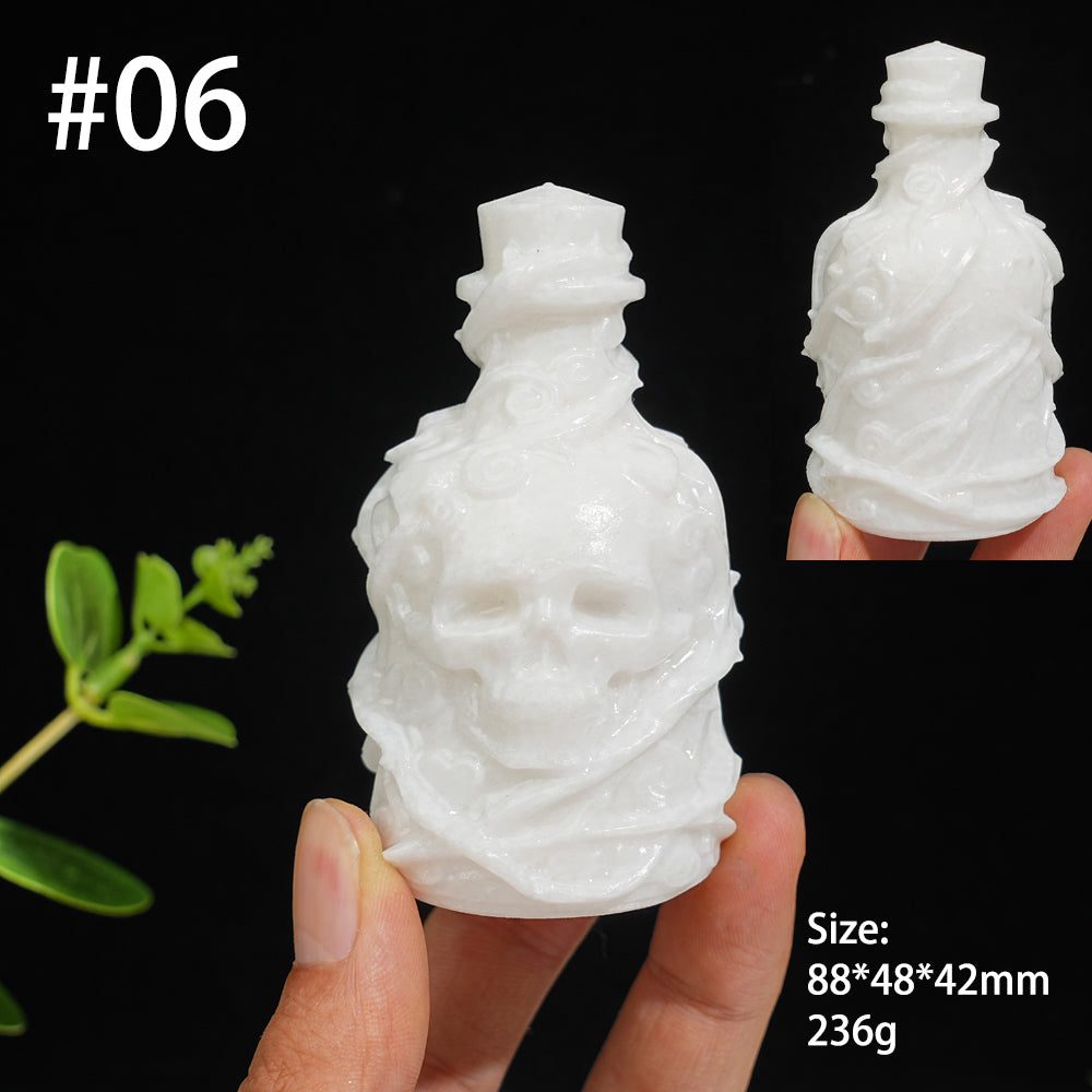 Unique,Natural Crystal Magic Potion Bottle Carving