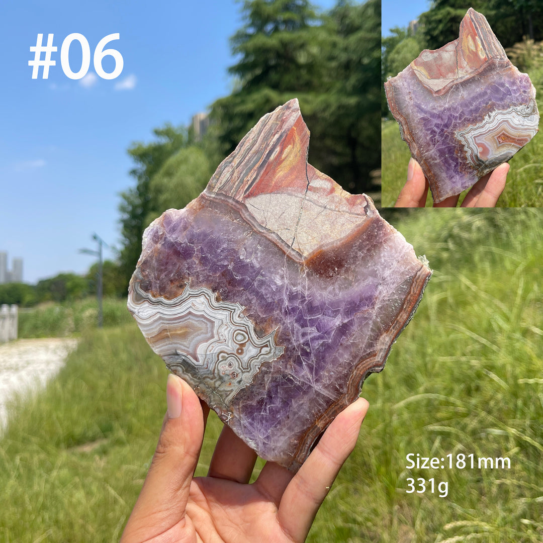 Unique,A Slightly Imperfect Natural Amethyst Agate Slice
