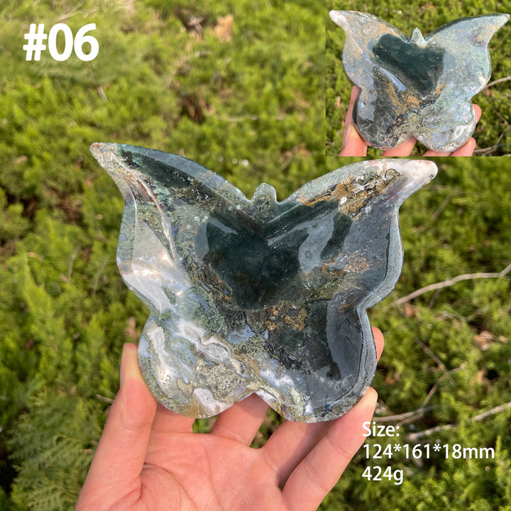 Unique,Natural Crystal Moss Agate Bowl