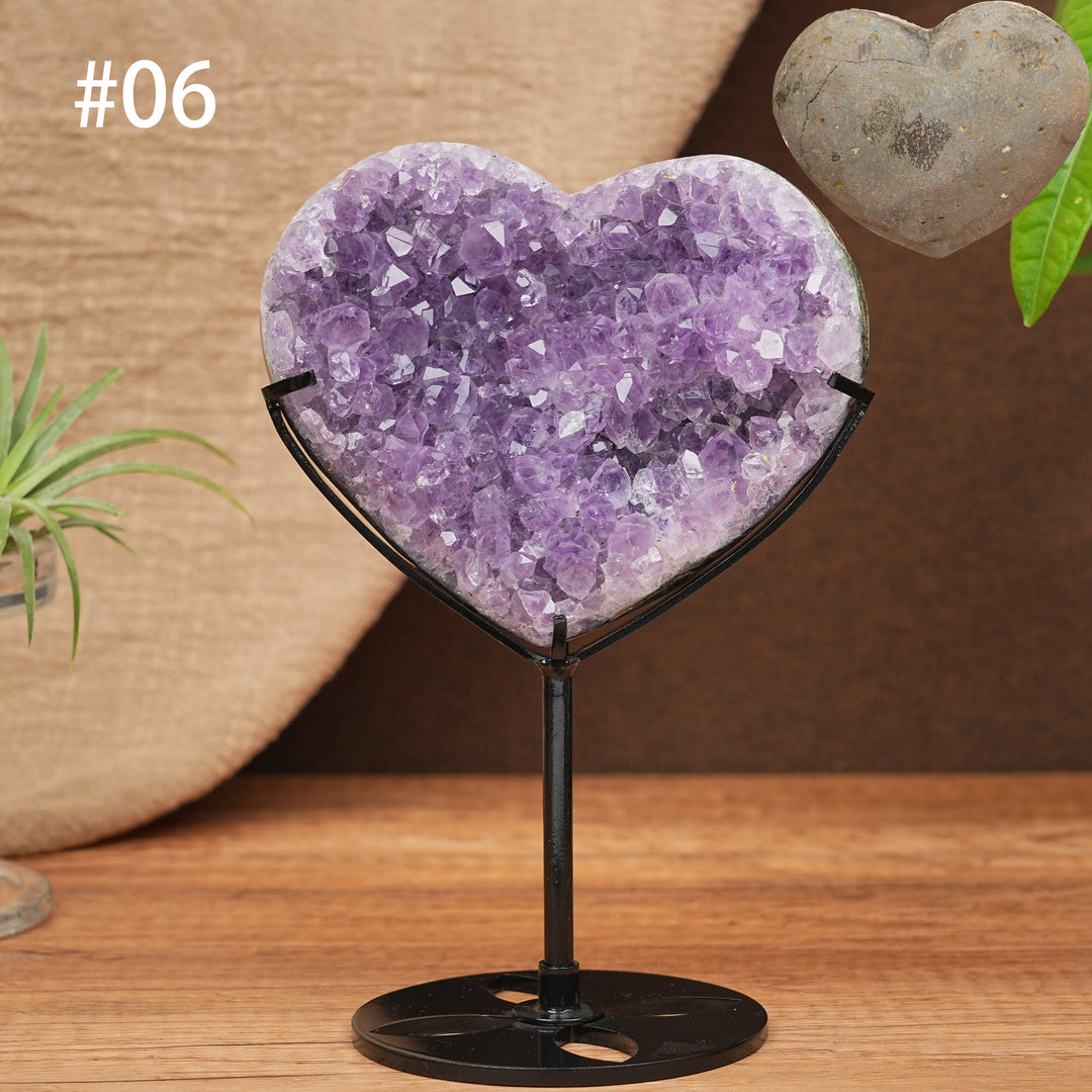 Unique, Natural Amethyst Cluster Heart Ornament
