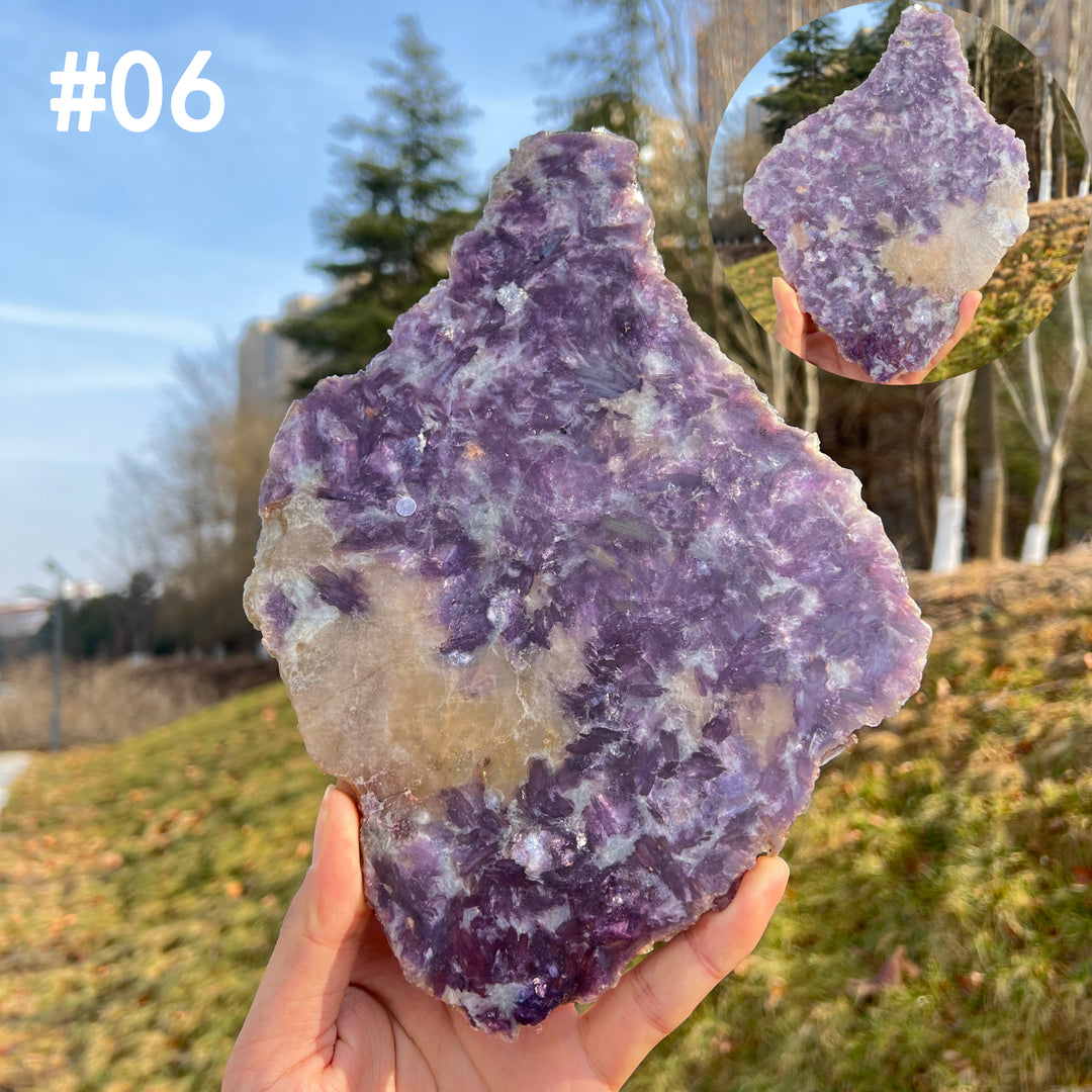 Unique,Imperfect Natural Lepidolite Slice