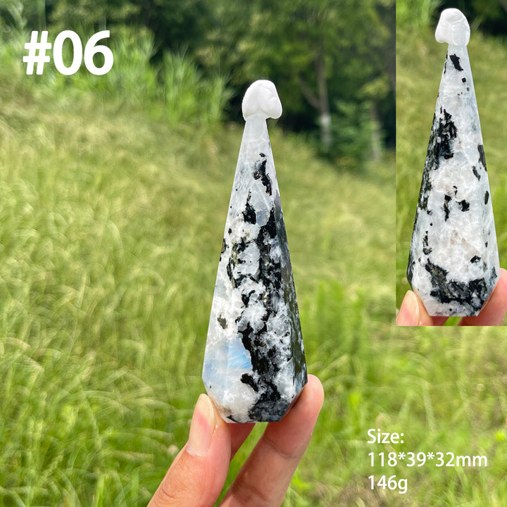 Unique,Natural Crystal Rainbow Moonstone Diamond Tower