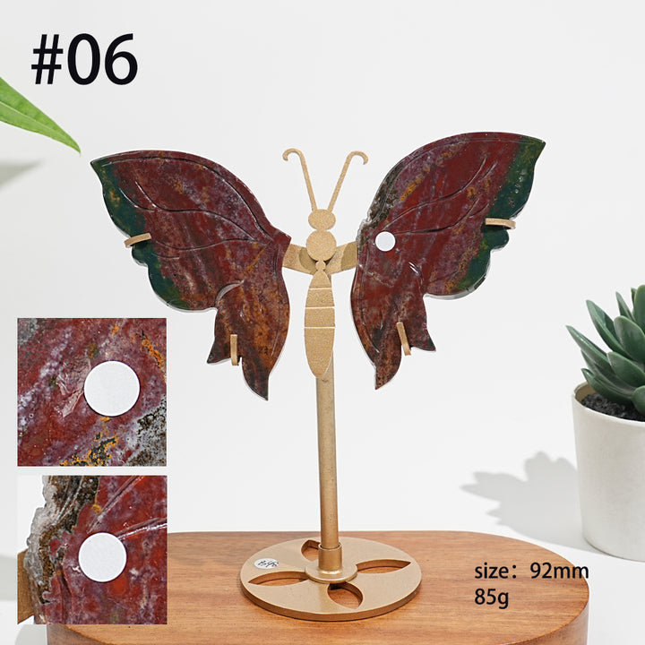 Unique,A Slightly Imperfect Natural Ocean Jasper Delicate Butterfly Wings