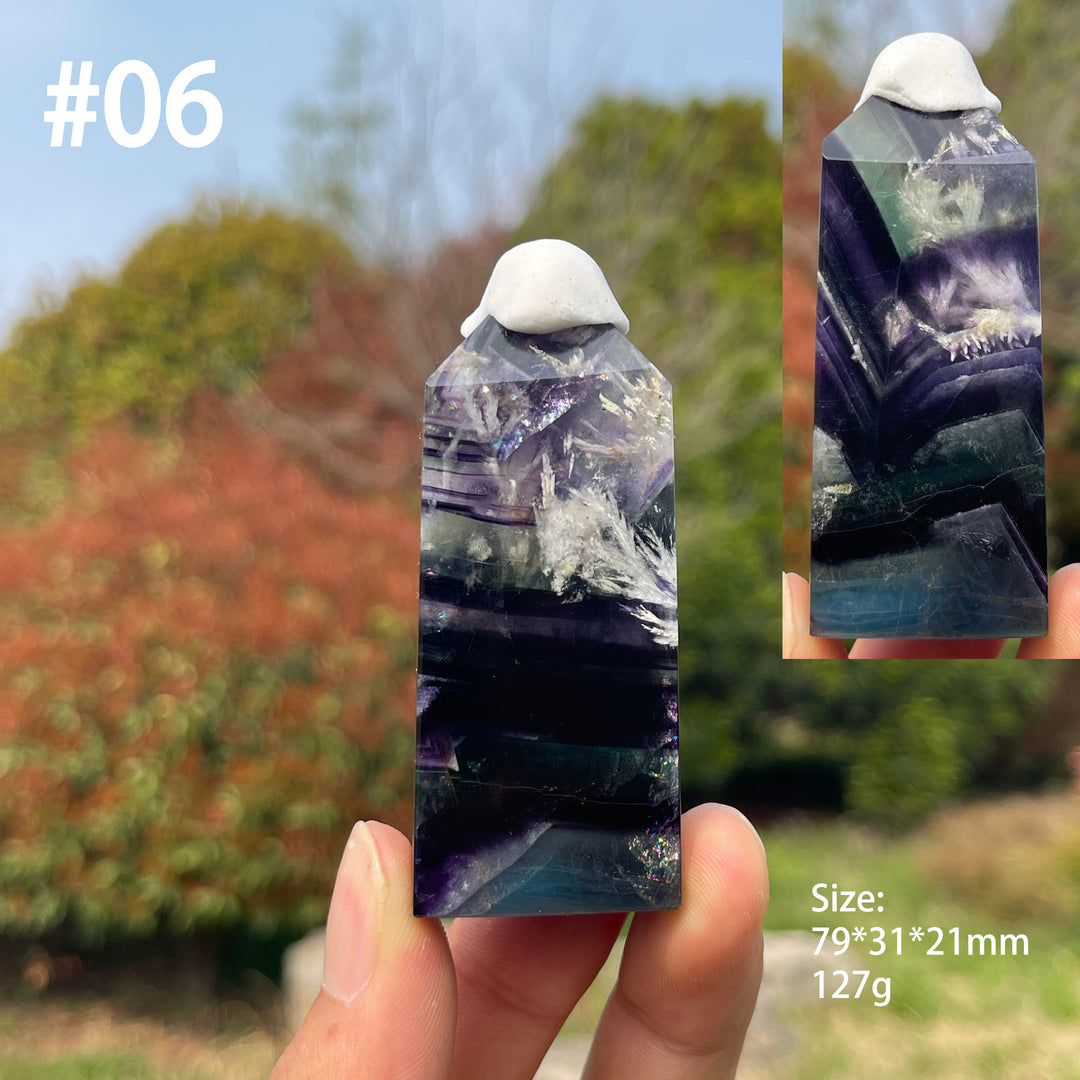 Unique,Natural Feather Fluorite Crystal Point