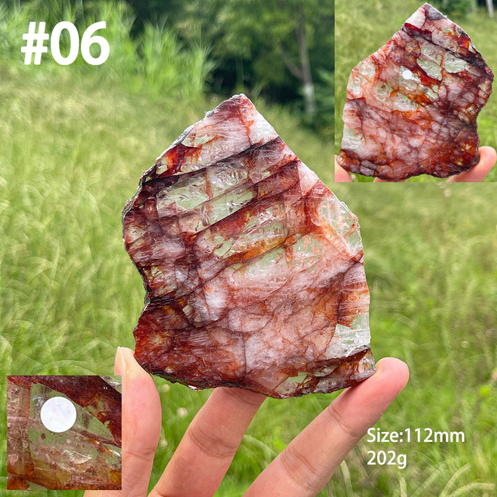 Unique,A Slightly Imperfect Natural Crystal Fire Quartz Slice